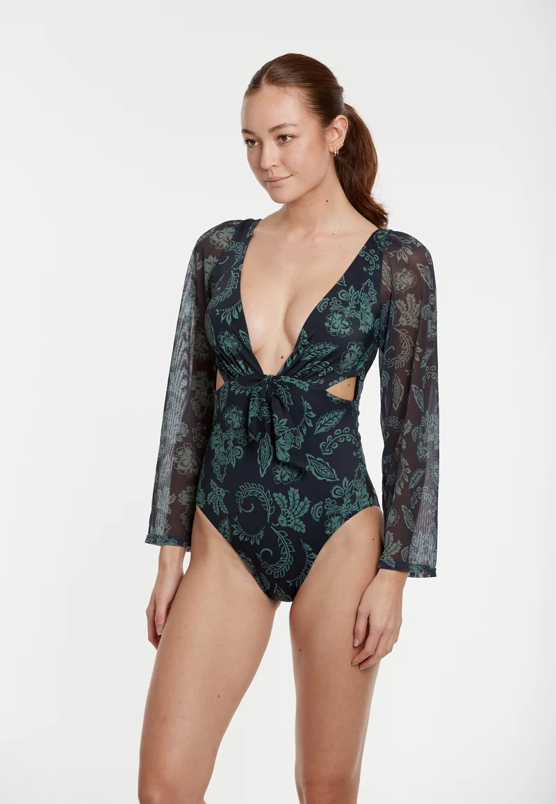 Floral Shade Longsleeve Swimsuit