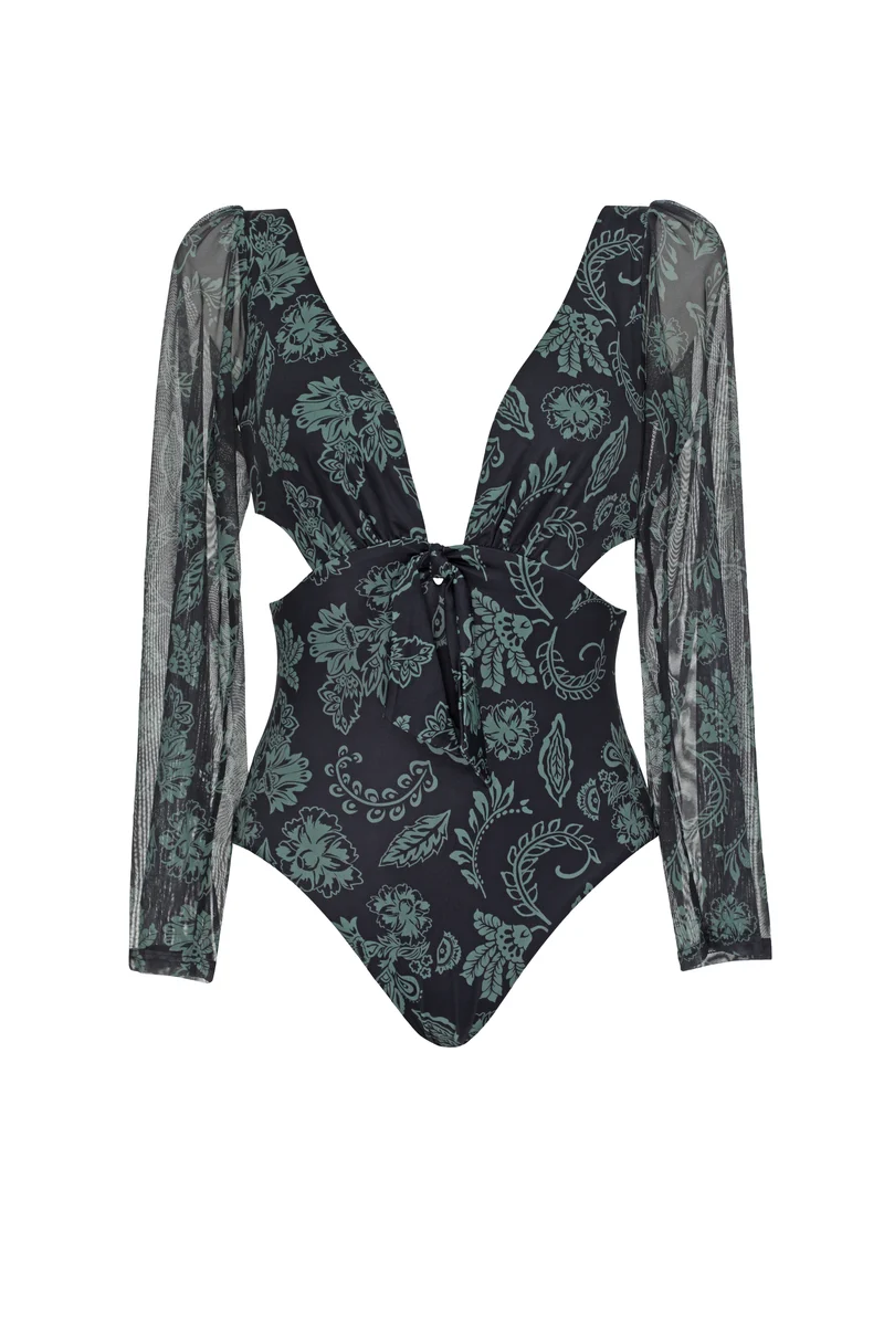 Floral Shade Longsleeve Swimsuit
