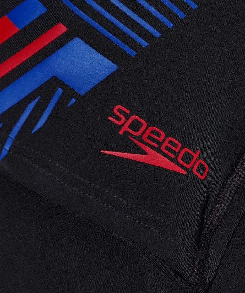 Speedo Aquashorts für Herren - Tech Print - Schwarz/Blau