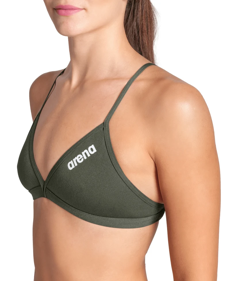 Arena Team Damen Bikinitop Tie Back Solid Dark Sage