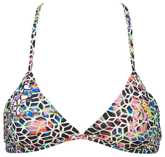 Arena Damen Rule Breaker Triangle Feel Top black-multi-yellow