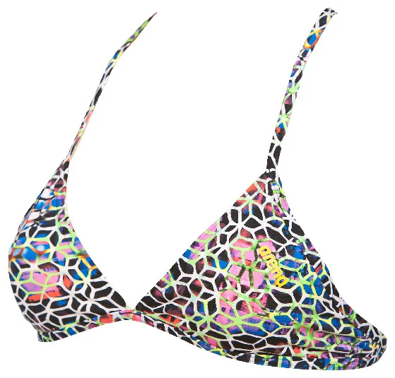 Arena Damen Rule Breaker Triangle Feel Top black-multi-yellow