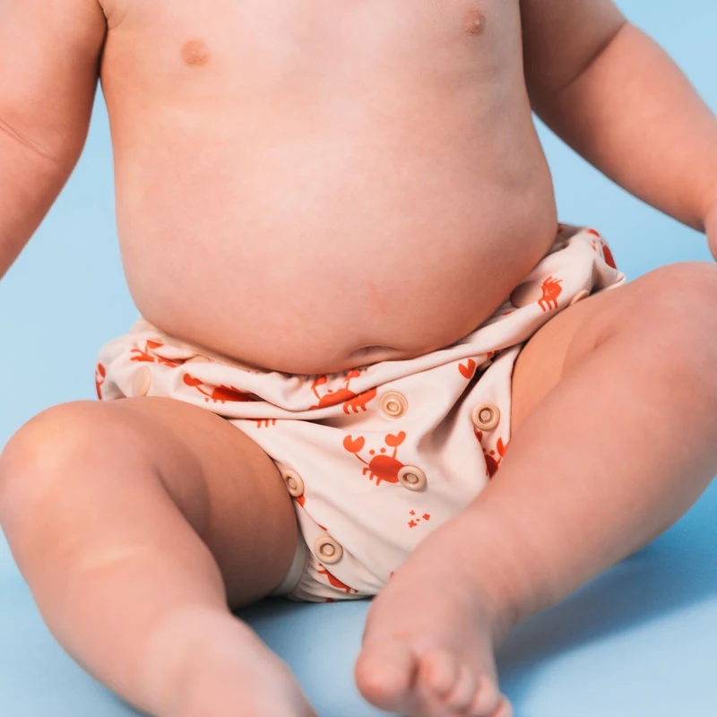 Swim Diaper - Red/Beige - Crabby