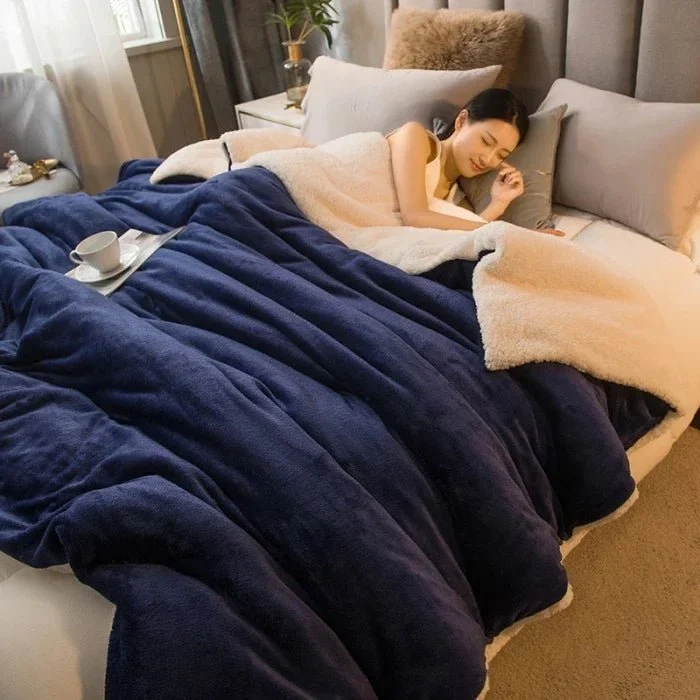 Kuscheldecke aus Wolle für warme Wintertage – Wendbarer Bettbezug (Queen-Size)