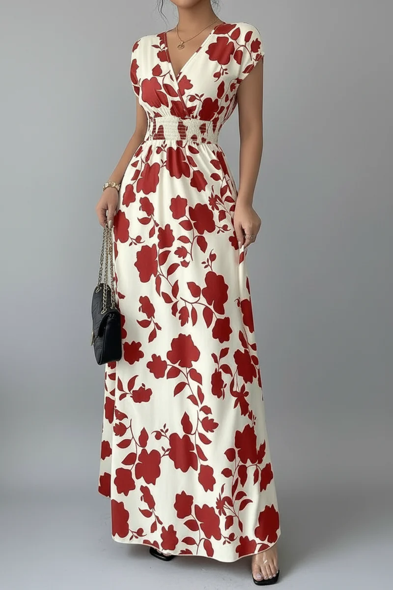 Verleihen Sie Ihrem Sommer-Look mit unserem Damen-Sommerkleid mit V-Ausschnitt das gewisse Etwas.