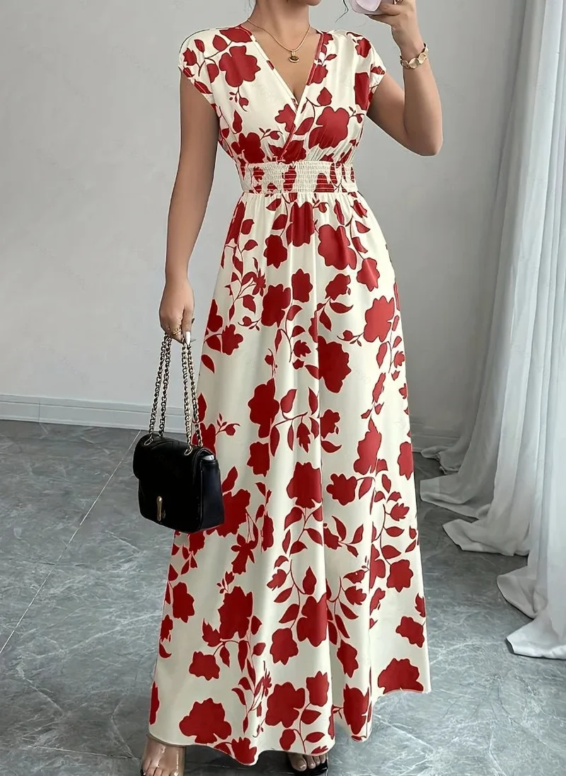 Verleihen Sie Ihrem Sommer-Look mit unserem Damen-Sommerkleid mit V-Ausschnitt das gewisse Etwas.