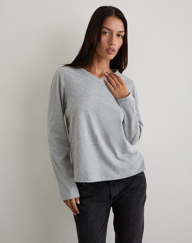Feman Top aus Jersey Grau meliert