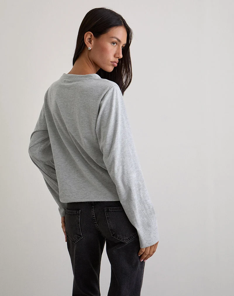Feman Top aus Jersey Grau meliert