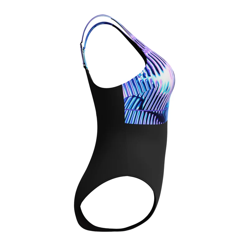 Speedo Damen Shaping Contour-Eclipse Printed Schwimmanzug Indigo Glow