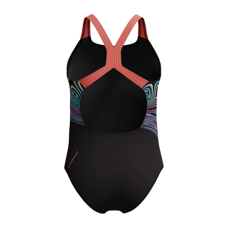 Speedo Mädchen Schwimmanzug Placement Powerback Neon Coral