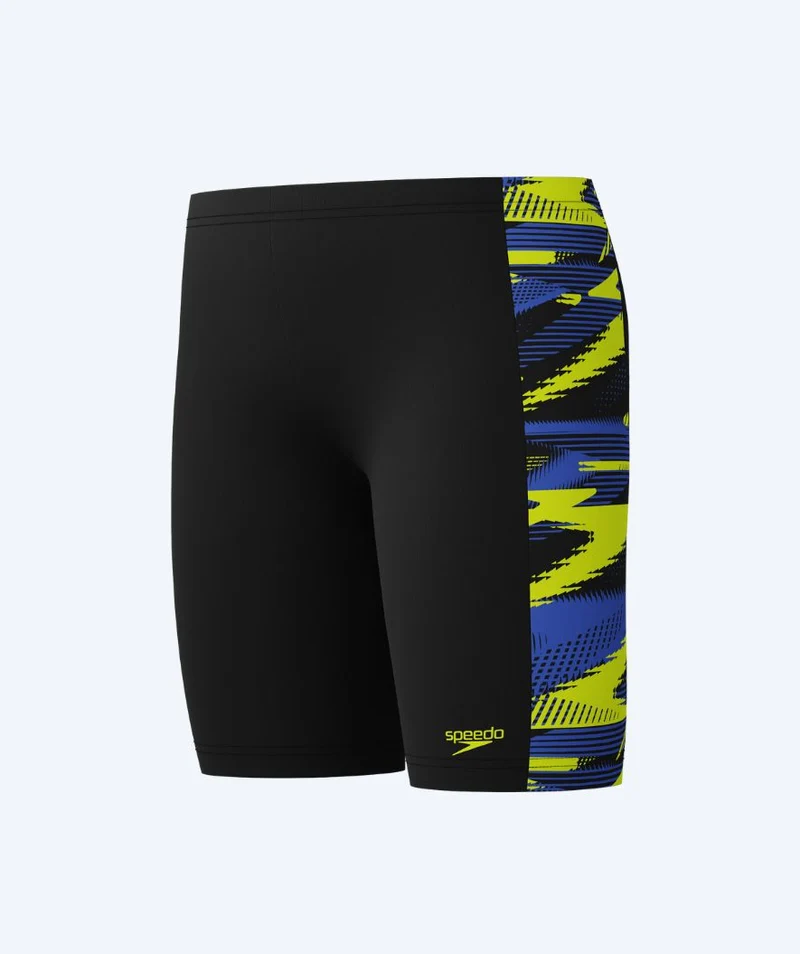 Speedo lange Badehose für Jungen - Hyperboom Panel - Schwarz/Gelb