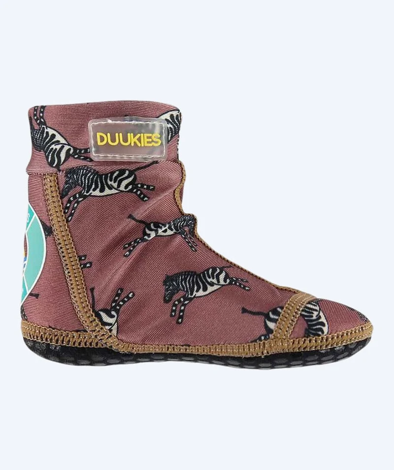 Duukies Schwimmsocken für Kinder - Zebra - Dunkelrot