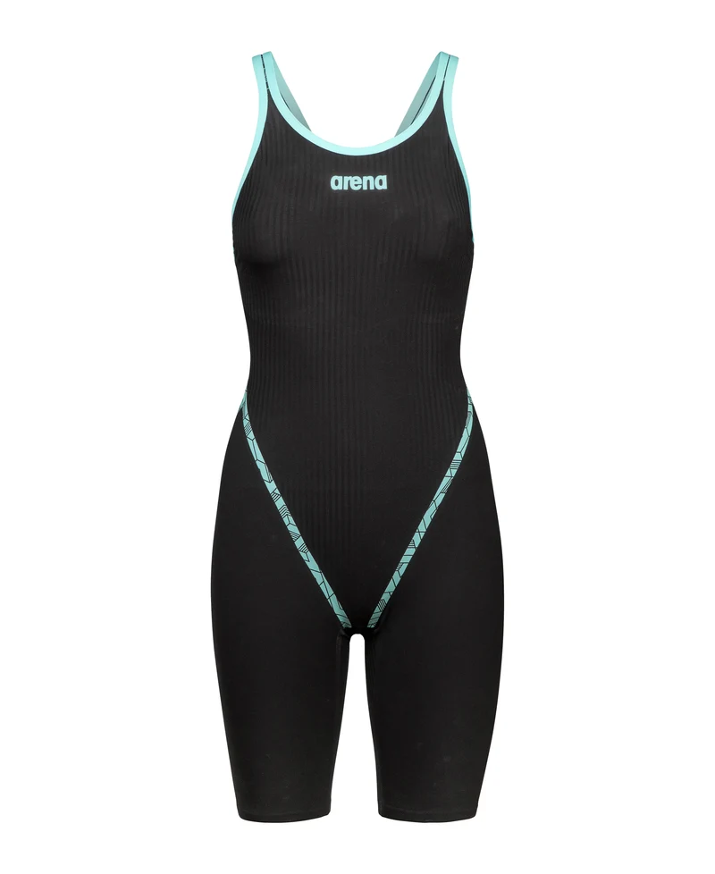 Arena Damen Powerskin Primo Bodysuit Open Back Black-Teal