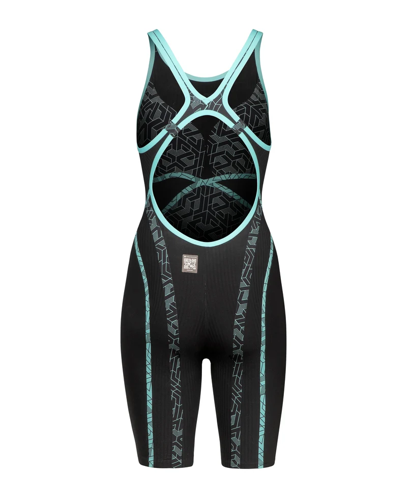 Arena Damen Powerskin Primo Bodysuit Open Back Black-Teal