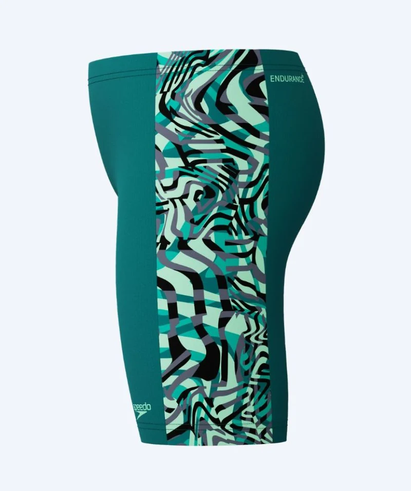 Speedo lange Badehose für Jungen - Digital Panel - Grün/Schwarz