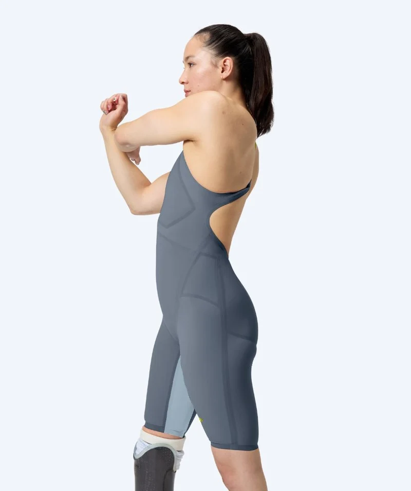 Speedo Wettkampf Badeanzug für Damen - LZR Pure Valor 2.0 - Grau/Gelb