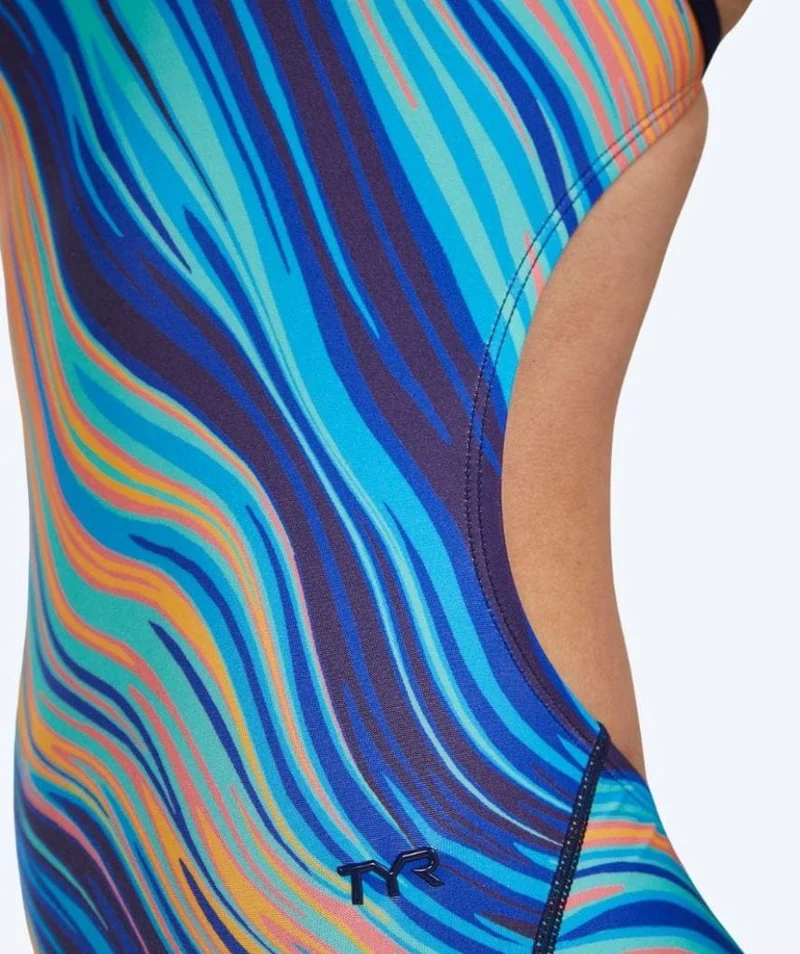 TYR Badeanzug für Damen - Riptidal Cutoutfit - Blau/Orange