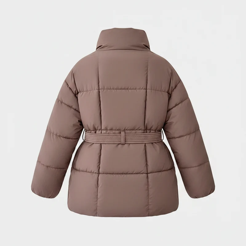 Damen-Winterjacke mit Gürtel – Dick gefütterter, warmer Parka für Damen