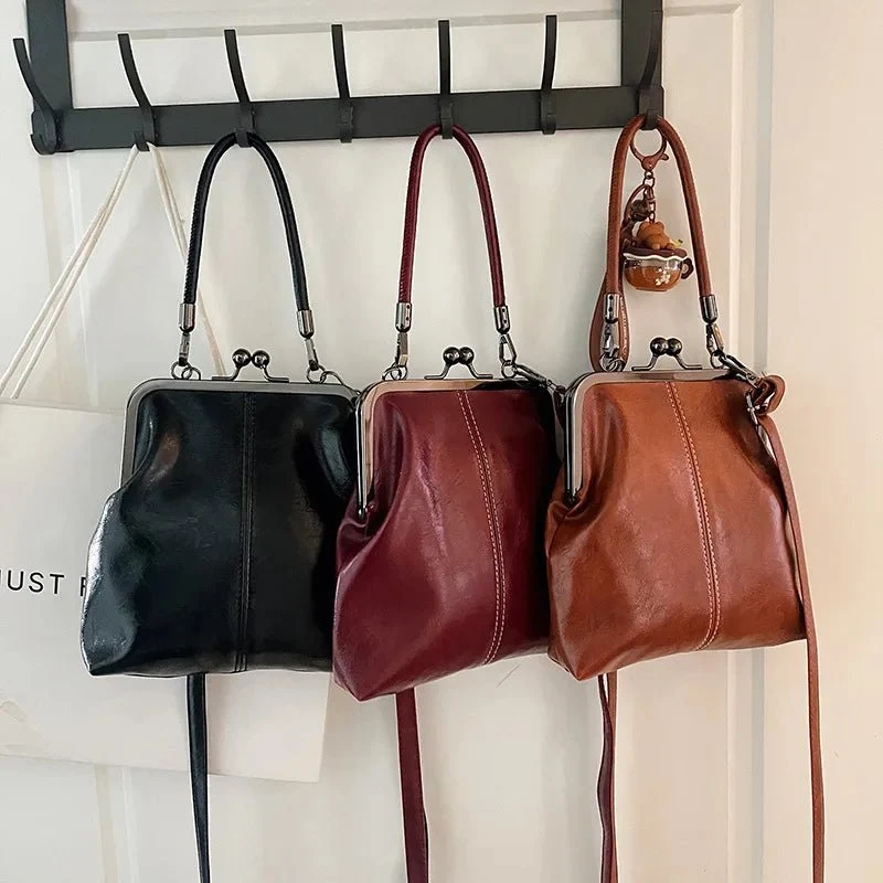 Vielseitige Designer-Schultertasche für Damen | Retro-Handtasche aus PU-Leder