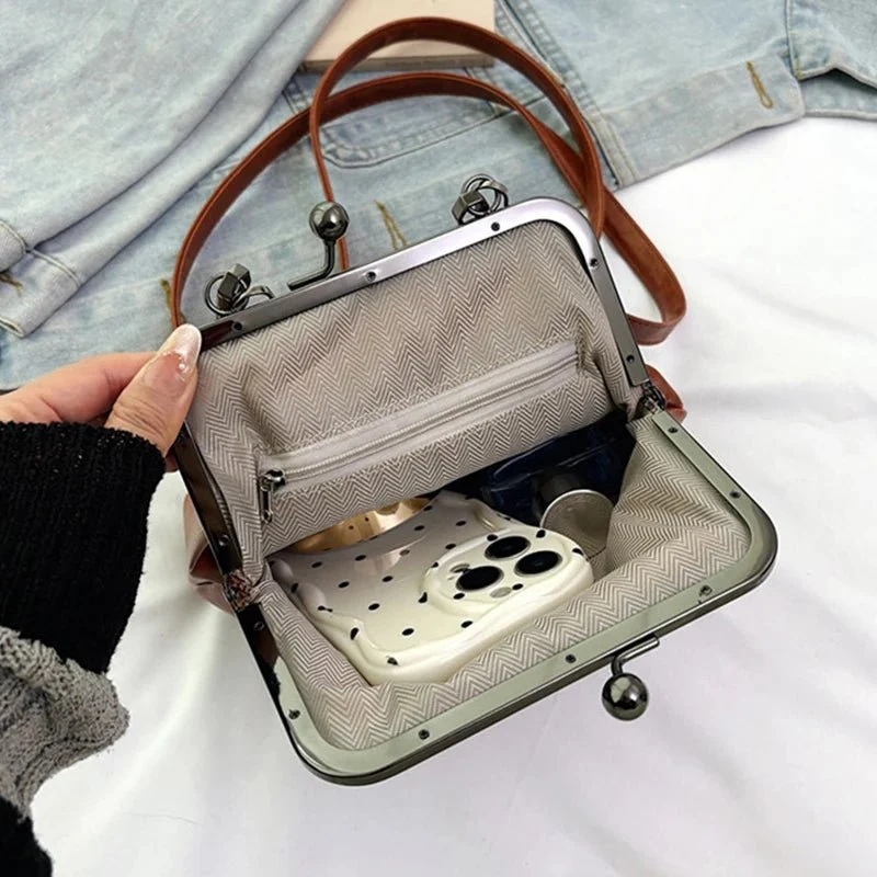 Vielseitige Designer-Schultertasche für Damen | Retro-Handtasche aus PU-Leder
