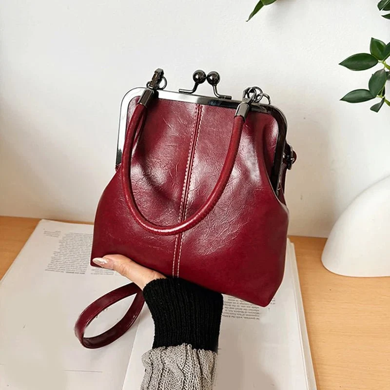 Vielseitige Designer-Schultertasche für Damen | Retro-Handtasche aus PU-Leder