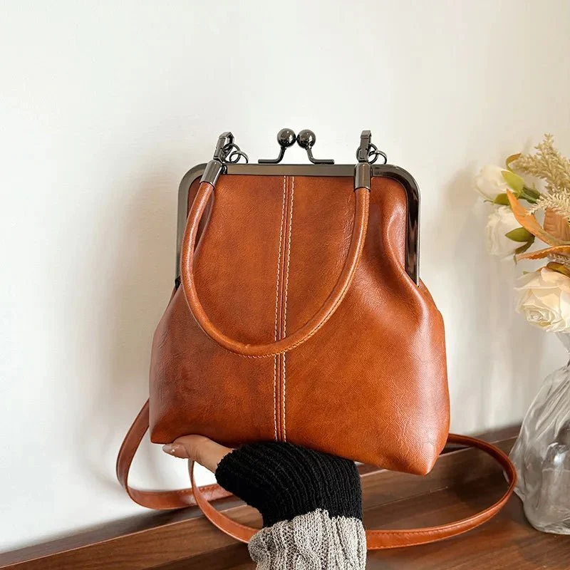 Vielseitige Designer-Schultertasche für Damen | Retro-Handtasche aus PU-Leder