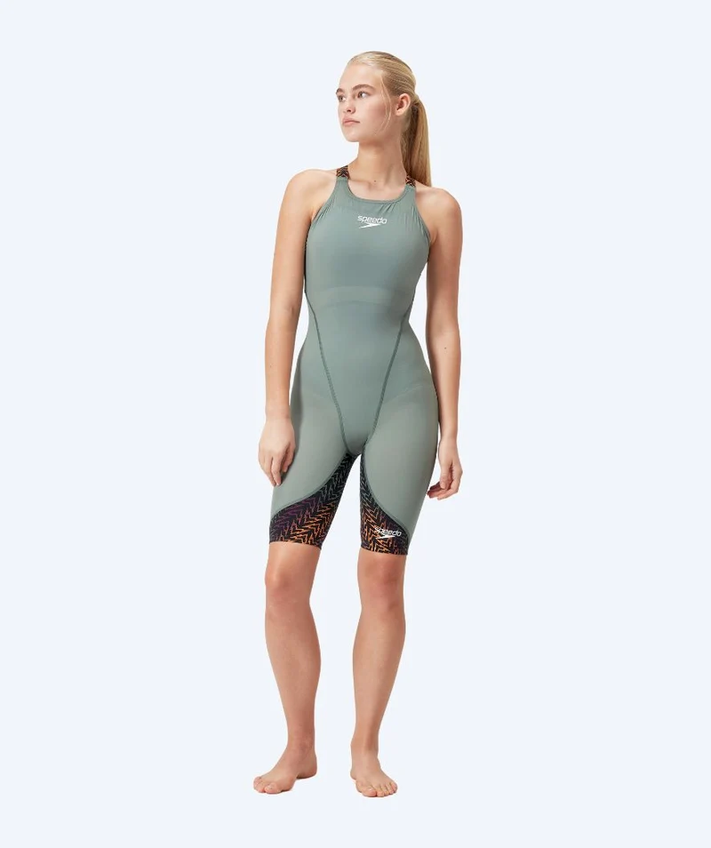 Speedo Wettkampf Badeanzug für Damen - LZR Ignite - Grün/Orange