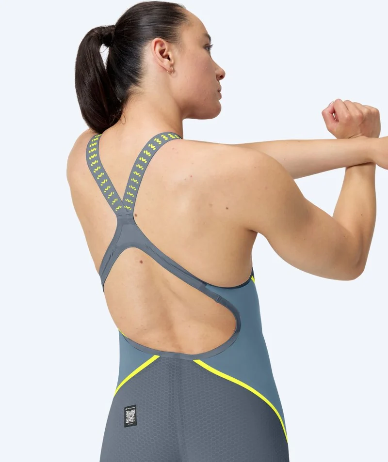 Speedo Wettkampf Badeanzug für Damen - LZR Pure Intent 2.0 - Grau/Gelb