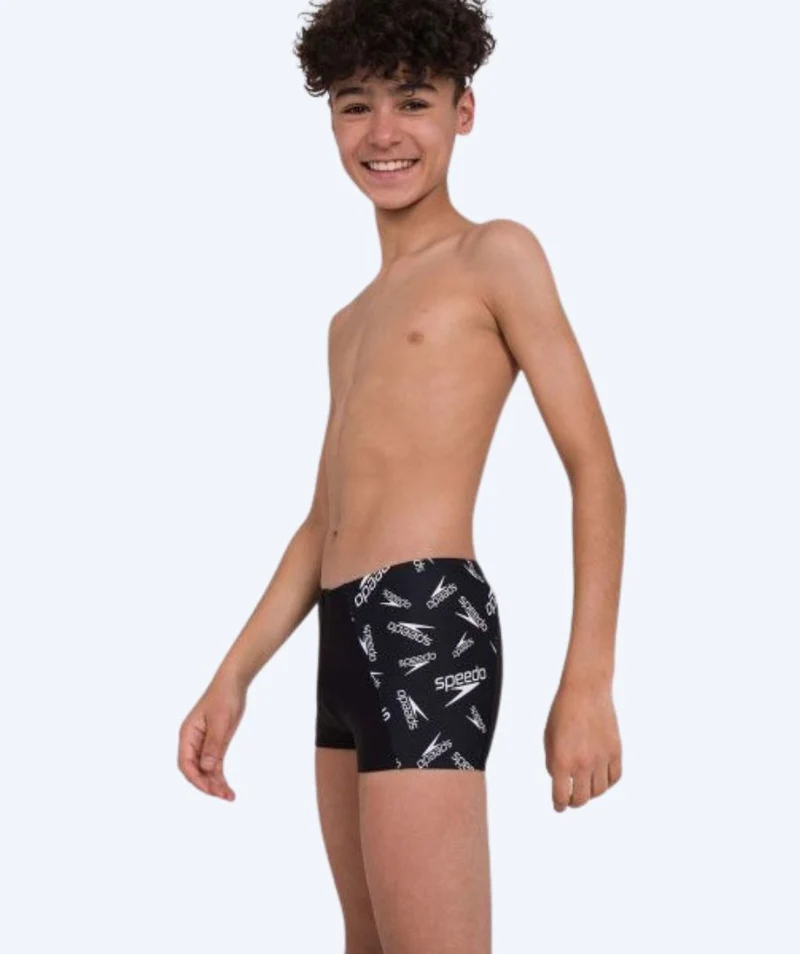 Speedo Aquashorts für Jungen - Allover Panel - Schwarz/Weiß