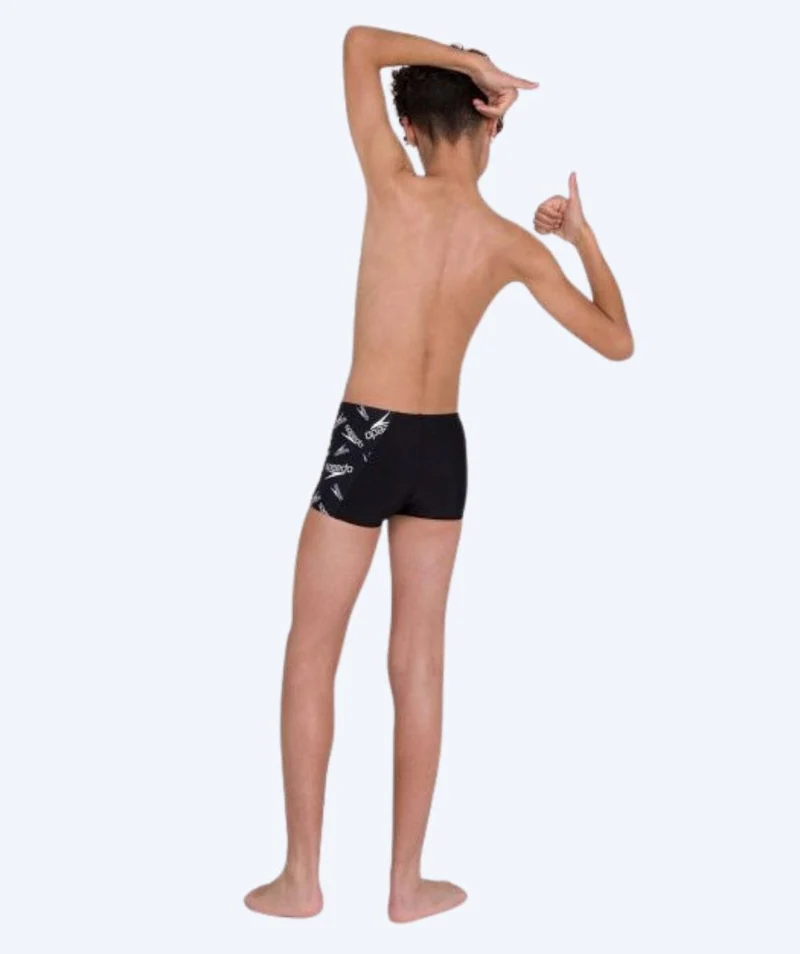 Speedo Aquashorts für Jungen - Allover Panel - Schwarz/Weiß