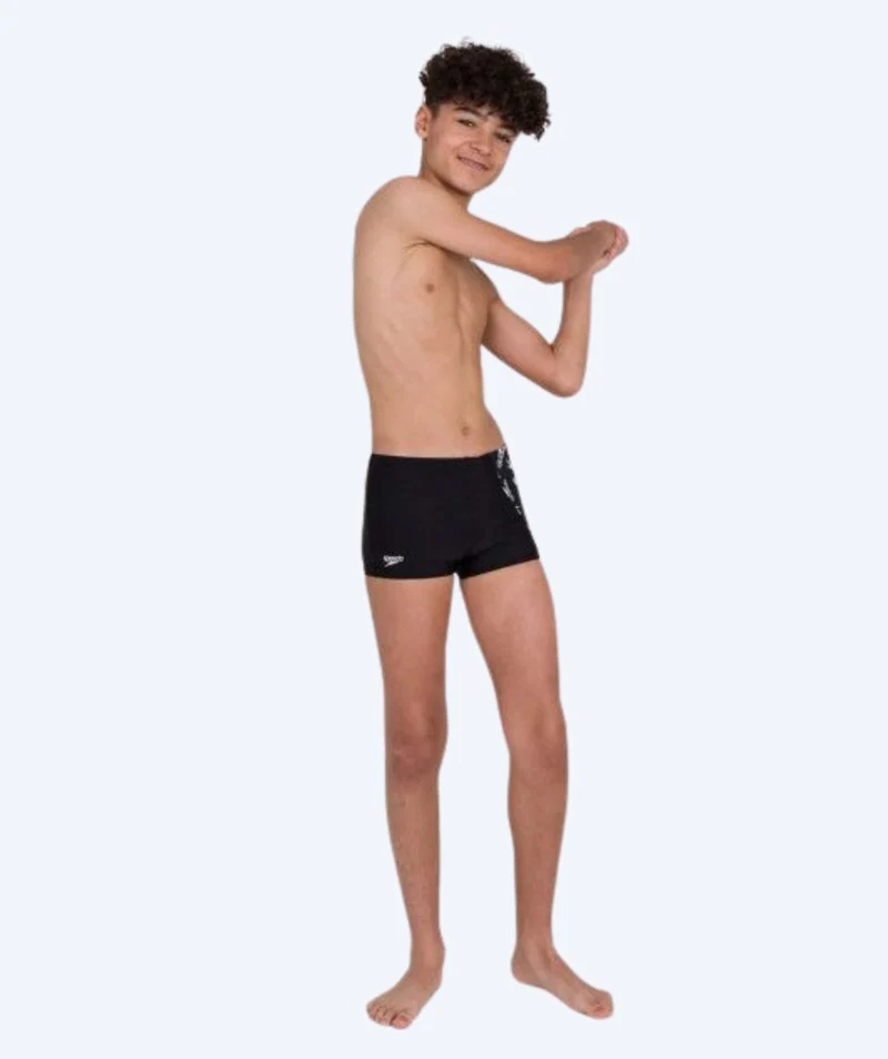 Speedo Aquashorts für Jungen - Allover Panel - Schwarz/Weiß