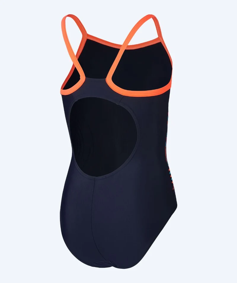 Speedo Badeanzug für Mädchen - Plastisol Placement Muscleback - Dunkelblau/Orange