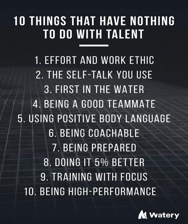 Watery Poster mit Schwimmsport-Motiven - 10 things that have nothing to do with talent - B2