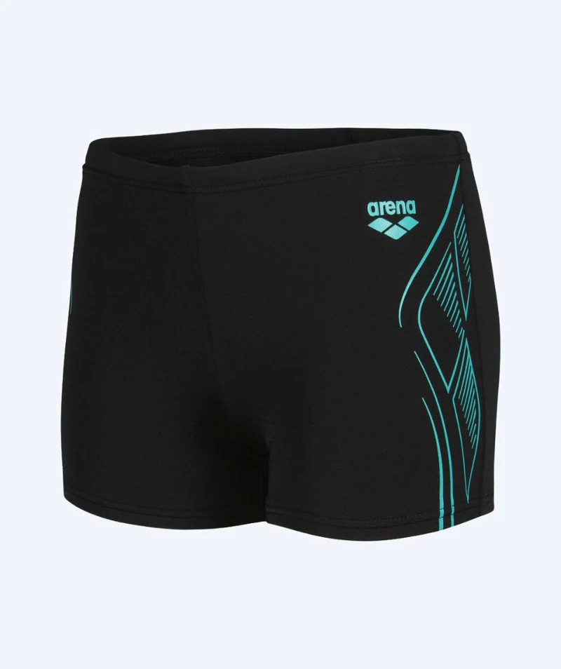 Arena Badehosen mit Bein für Jungen - Reflecting - Schwarz/Hellblau