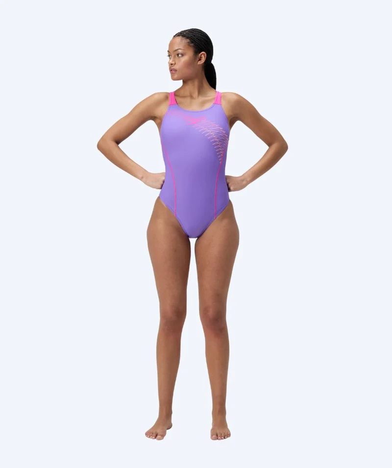 Speedo Badeanzug für Damen - Medley Logo - Lila/Rosa
