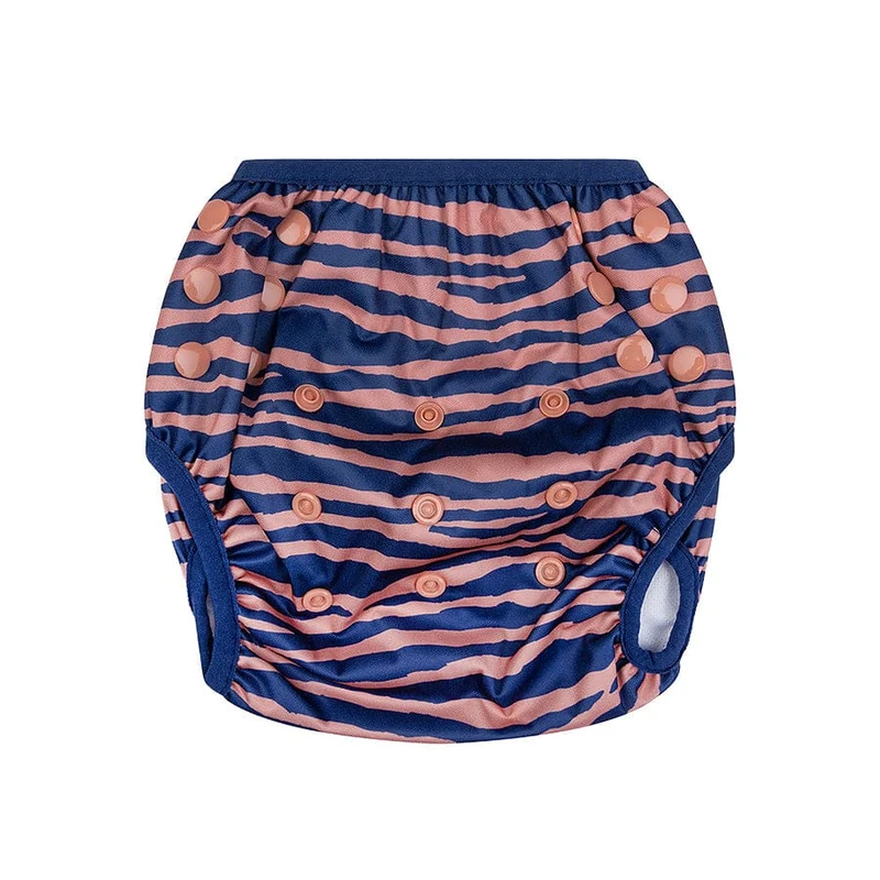 Swim Diaper - Blue/Orange - Vibrant Stripes