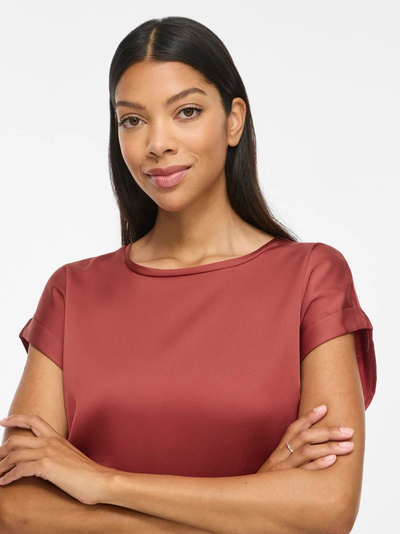 VIELLETTE S/S SATIN TOP
