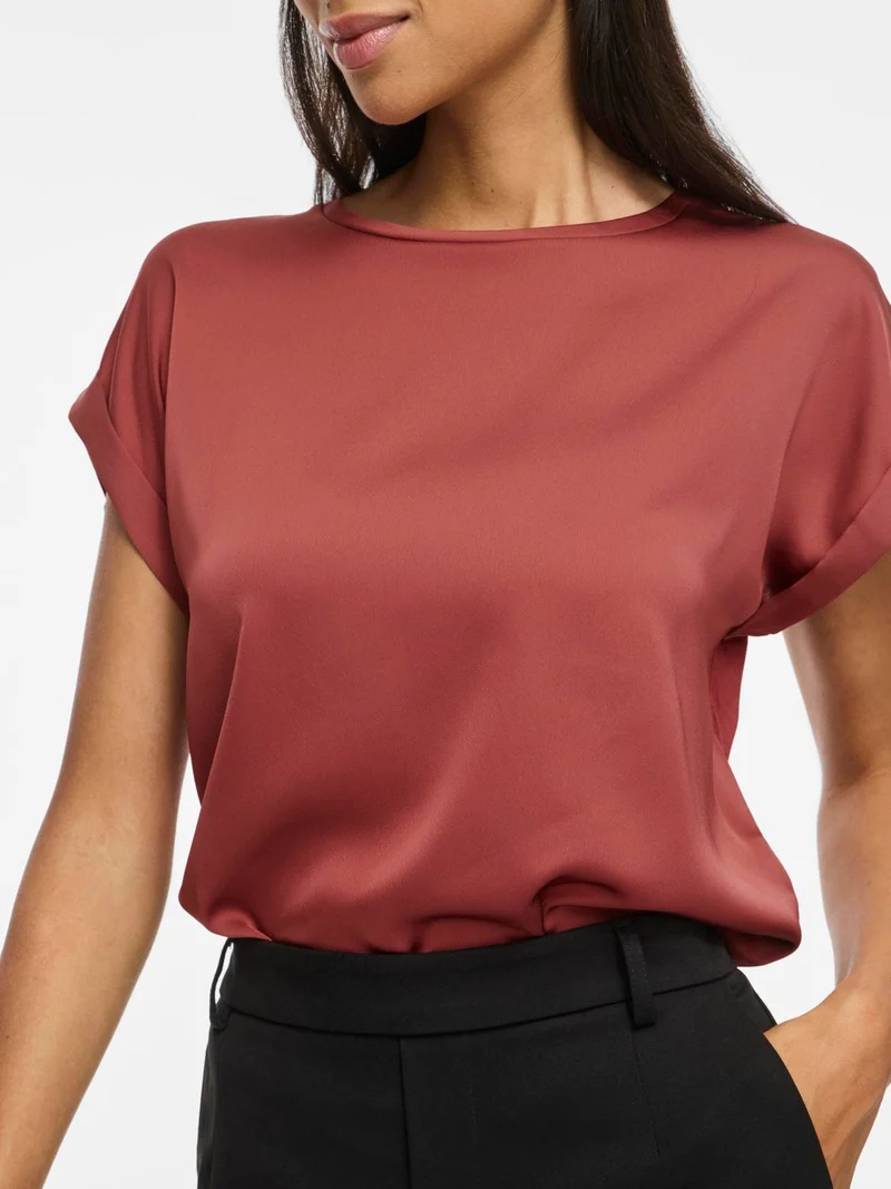 VIELLETTE S/S SATIN TOP