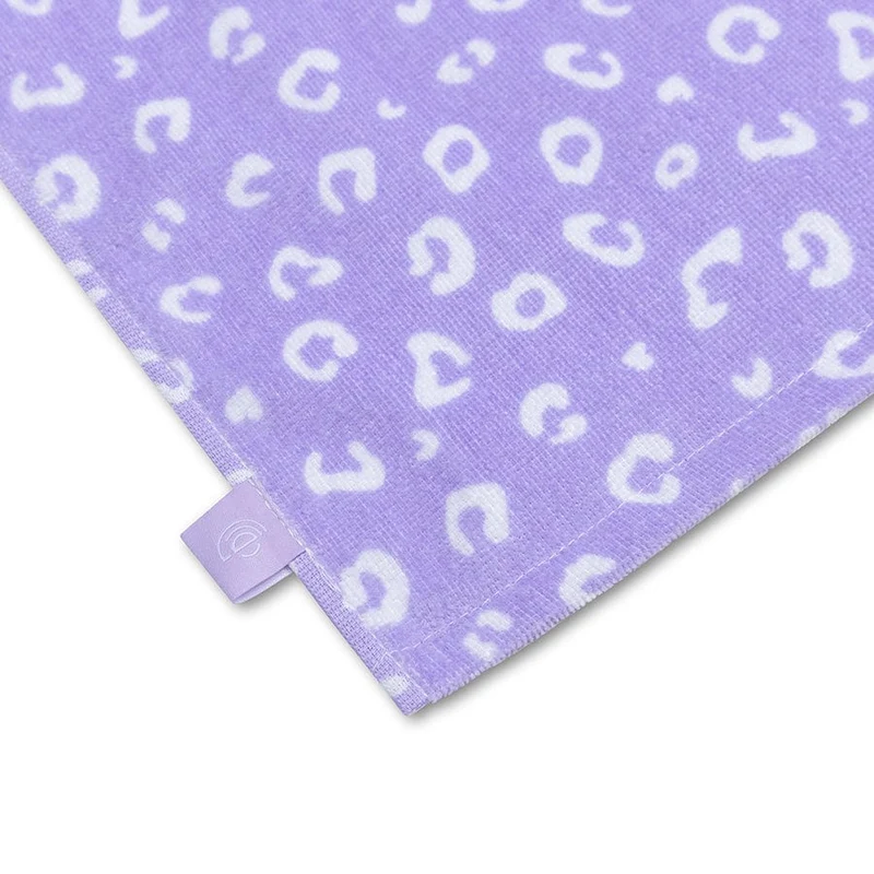 Beach Towel Cotton - Lila - Leopard - 135 x 65 cm