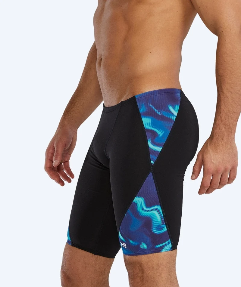 TYR lange Badehose für Herren - Waveform - Schwarz/Blau