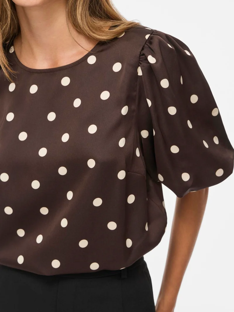 VIELLETTE 2/4 SATIN PUFF TOP