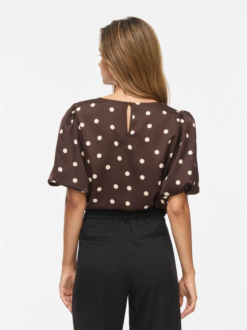 VIELLETTE 2/4 SATIN PUFF TOP