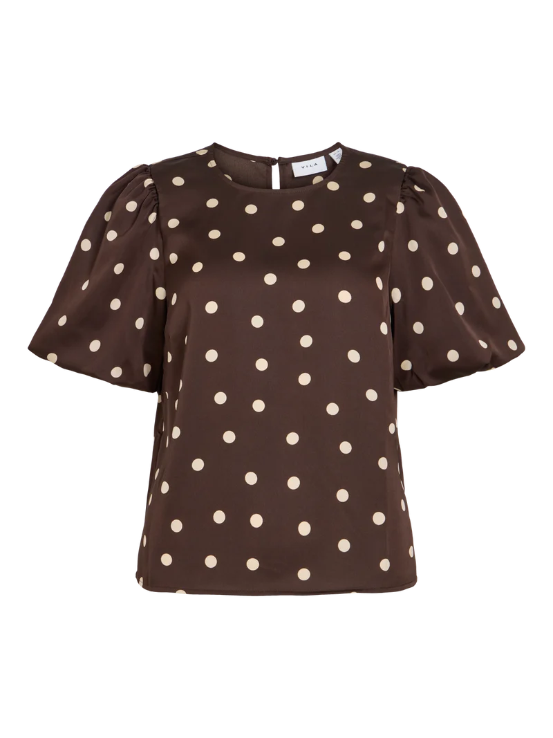 VIELLETTE 2/4 SATIN PUFF TOP