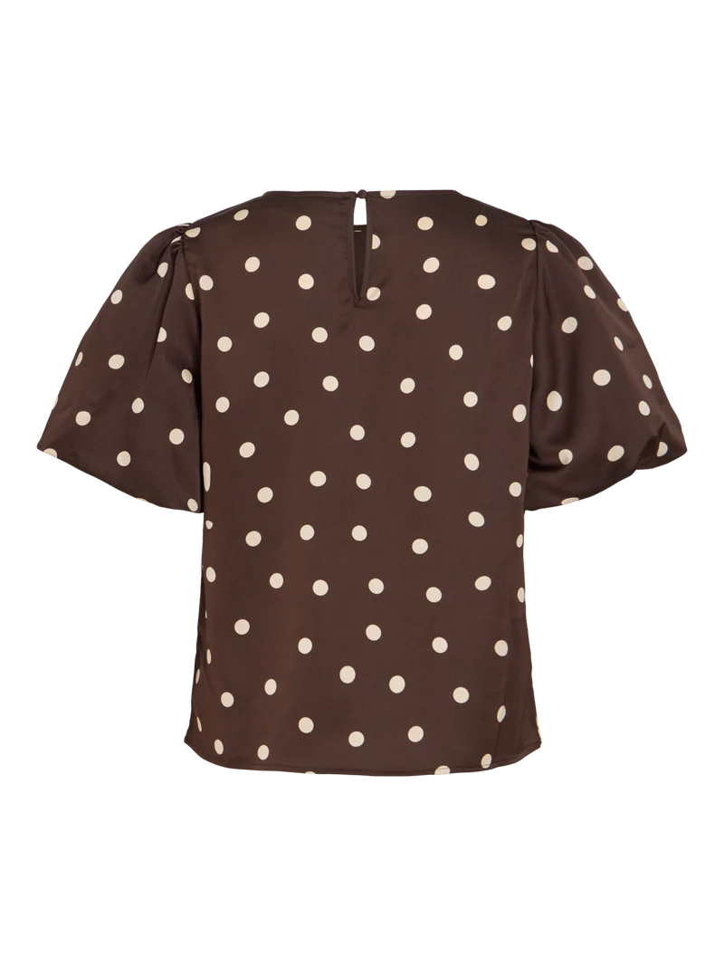 VIELLETTE 2/4 SATIN PUFF TOP