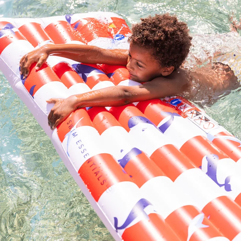 Pool Float - Red/White - Ocean Stripes - 177 cm