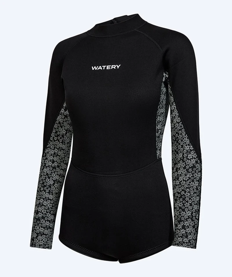 Watery Neopren Springsuit für Damen - Crosswind - Schwarz/Weiß