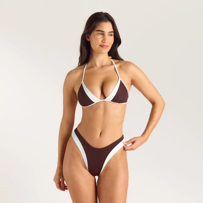 Monaco Triangle Bikini-Top - Schokolade