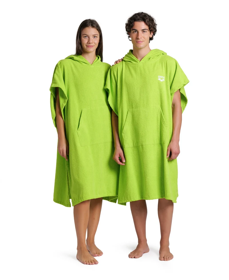 Arena Cotton Unisex Poncho Artic Lime-White