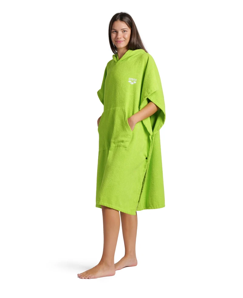 Arena Cotton Unisex Poncho Artic Lime-White