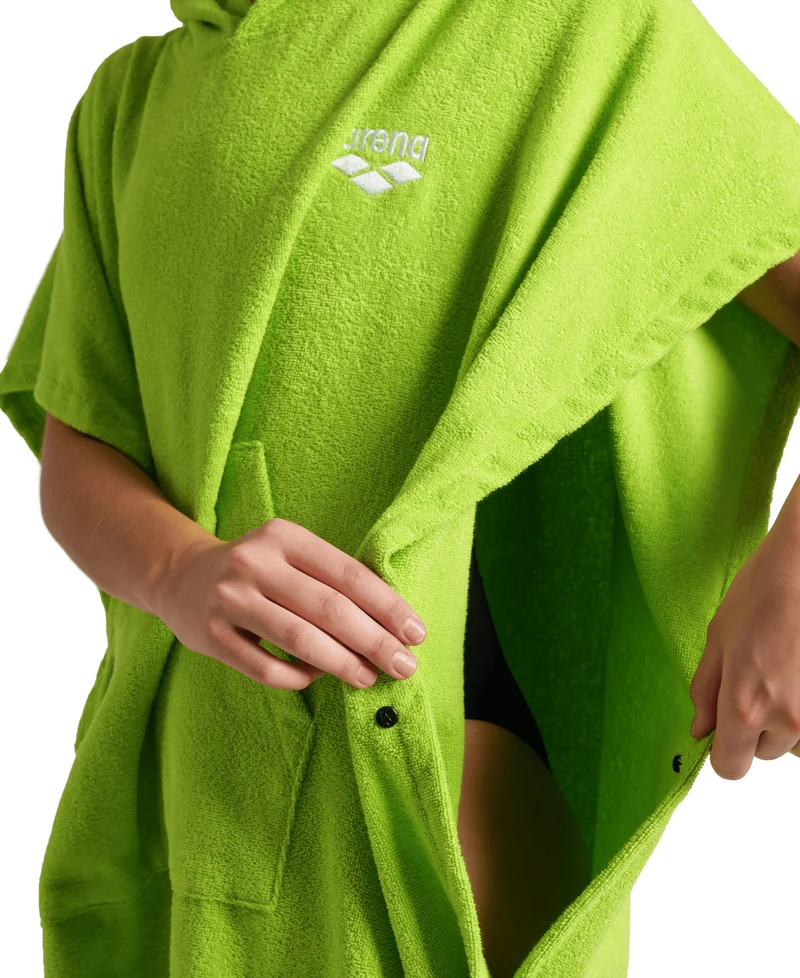 Arena Cotton Unisex Poncho Artic Lime-White